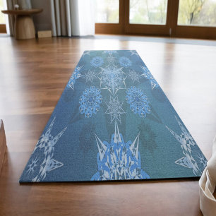 Tapete De Yoga Hexa triângulo yantra pétalas inscrição