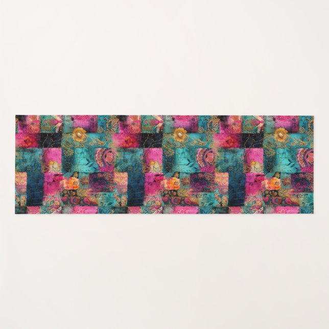Tapete De Yoga Hippie Boho Yoga Mat (Frente (Horizontal))