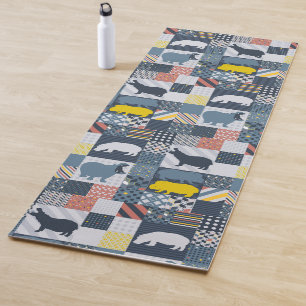 Tapete De Yoga Hippos Faux Quilt