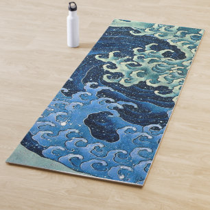 Tapete De Yoga Hokusai Feminine Wave Vintage Ocean