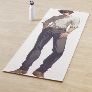 Tapete De Yoga Homem Anime Elegante e Bonito