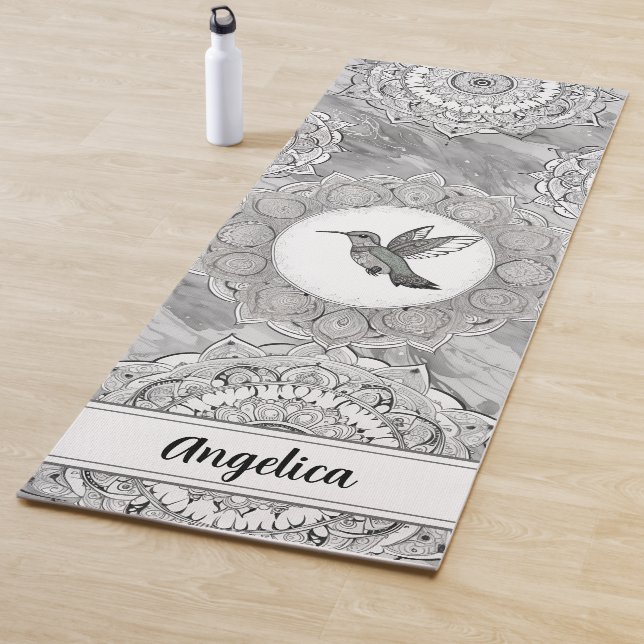 Tapete De Yoga Hummingbird Yoga Mat com Arte Mandala Indiana (In Situ)