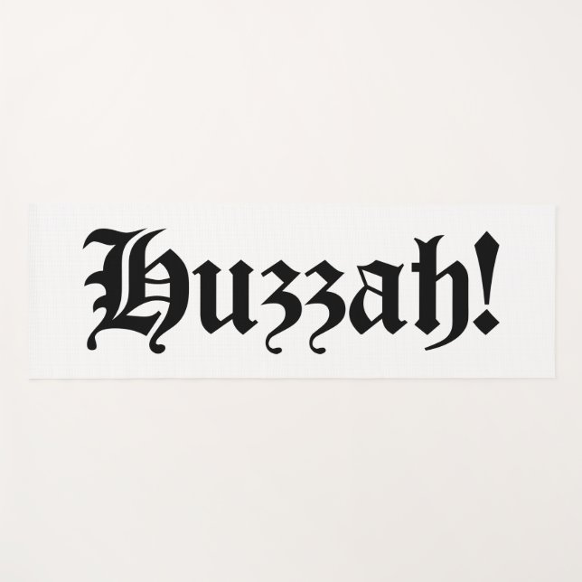 Tapete De Yoga Huzzah! {Tipografia medieval} (Frente (Horizontal))