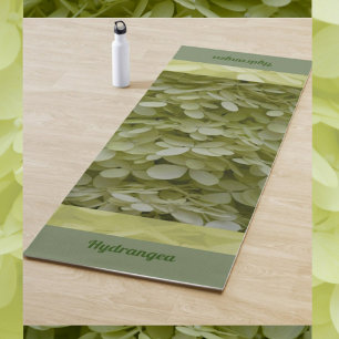 Tapete De Yoga Hydrangeas Floral Celadon Green Blossomas