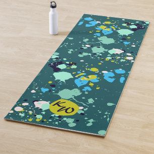 Tapete De Yoga Ideais de Splatter Verde Coloridos Divertidos