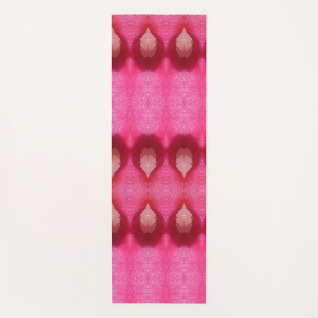 Tapete De Yoga Ikat de Flor Magenta 4 (Frente)