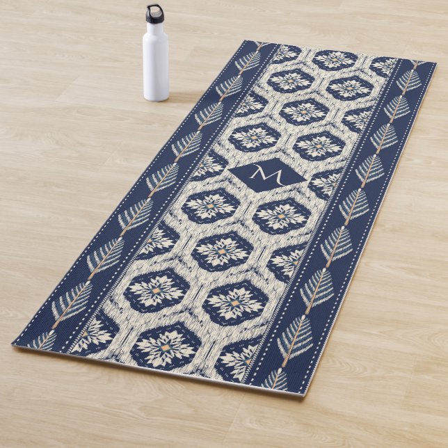 Tapete De Yoga Ikat Floral Paisley Pattern (In Situ)