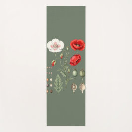 Tapete De Yoga Ilustração Botânica Arte Floral.