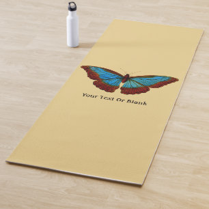 Tapete De Yoga Ilustração de Borboleta Vintage