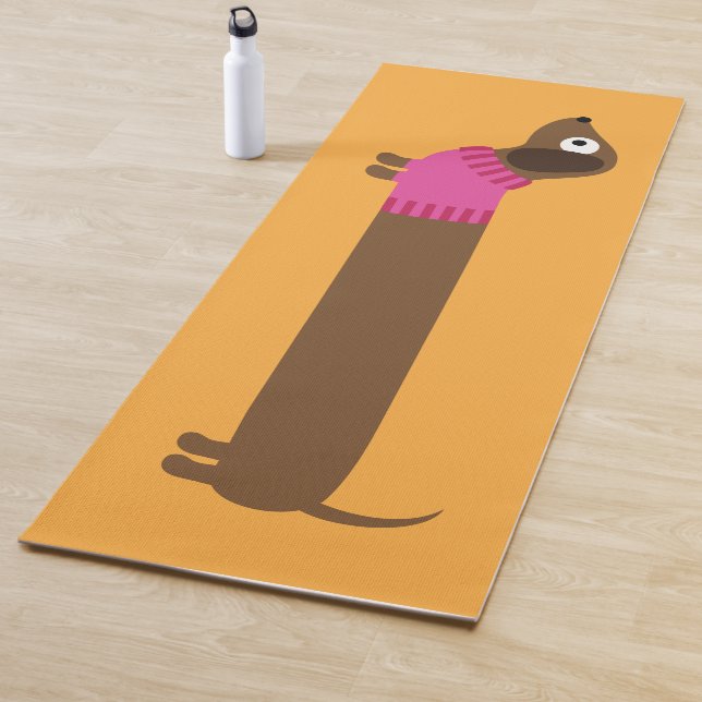 Tapete De Yoga Ilustração de Dachshund Longo Cute (In Situ)