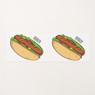 Tapete De Yoga Ilustração de desenho animado de cachorro quente