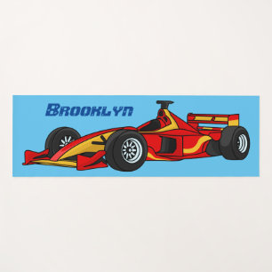 Tapete De Yoga Ilustração de desenho animado de carros de alta