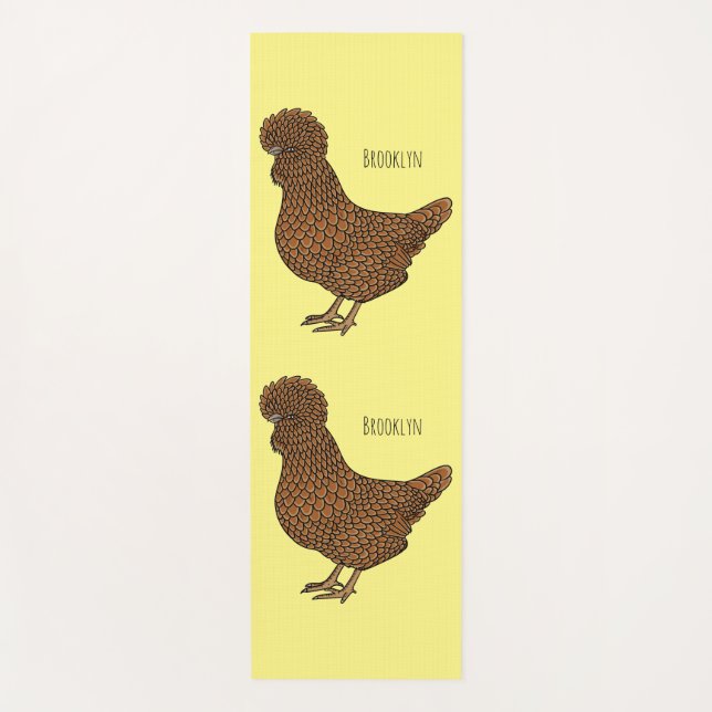 Tapete De Yoga Ilustração de desenho animado de frango polado Cha (Frente)
