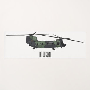 Tapete De Yoga Ilustração de desenho animado de helicóptero do ex