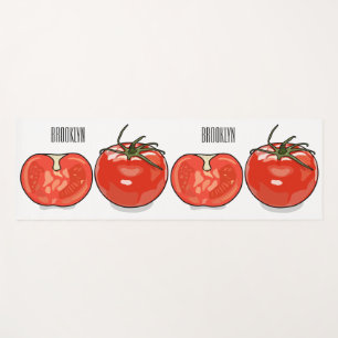 Tapete De Yoga Ilustração de desenho animado de tomate