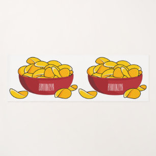 Tapete De Yoga Ilustração de desenho animado em chip de batata