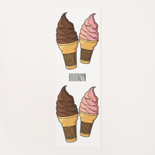 Tapete De Yoga ilustração de desenho de cone de sorvete