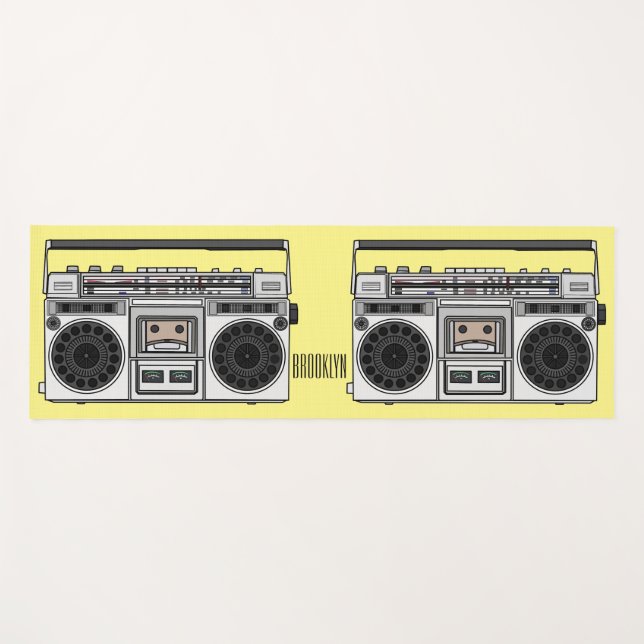 Tapete De Yoga Ilustração de desenho de rádio (Frente (Horizontal))