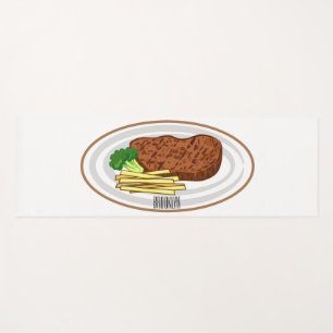 Tapete De Yoga Ilustração de desenho em bife
