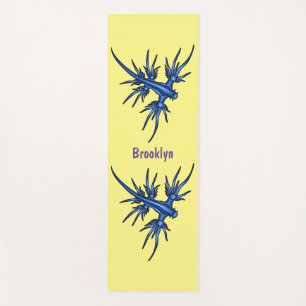Tapete De Yoga Ilustração de lesma marinha dragão azul 