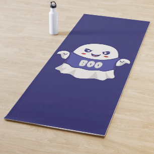 Tapete De Yoga Ilustração Divertida de Fantasma Assustador para D