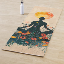 Ilustração Floral Chakra Yoga Mat