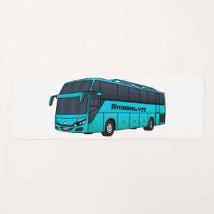 Tapete De Yoga Ilustração moderna do desenho animado do ônibus