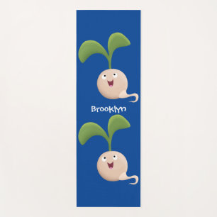 Tapete De Yoga Imagem de desenho animado de sementes felizes e bo