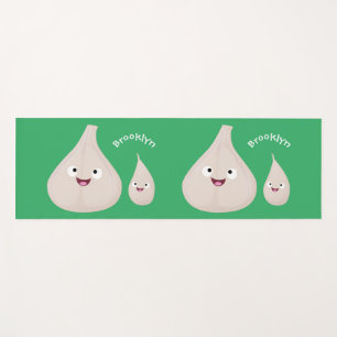 Tapete De Yoga Imagem vegetal do desenho animado de alho cúprico