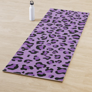 Tapete De Yoga Impressão animal, leopardo manchado - preto roxo