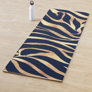 Tapete De Yoga Impressão Animal Nay-Blue Elegante Glitter Zebra 