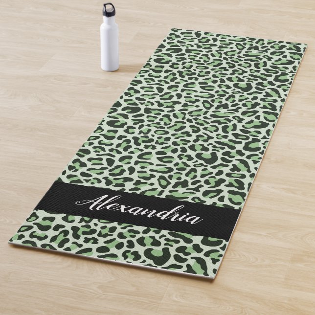Tapete De Yoga Impressão de Leopardo Verde Personalizada Pilota Y (In Situ)