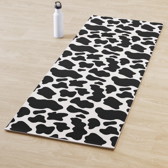 Tapete De Yoga Impressão de Vaca Preto e Branco (In Situ)