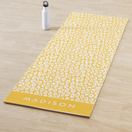 Tapete De Yoga Impressão Leopardo Amarelo Personalizada