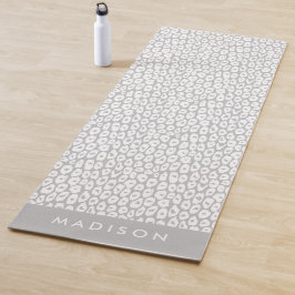 Tapete De Yoga Impressão Leopardo de Cinzas Leves Personalizada