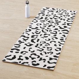 Tapete De Yoga Impressão Leopardo, Manchas Leopardo, Preto E Bran