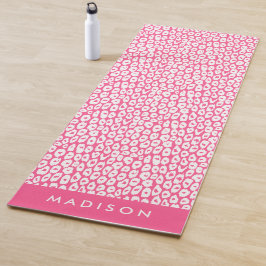 Tapete De Yoga Impressão Leopardo Rosa-Quente Personalizada