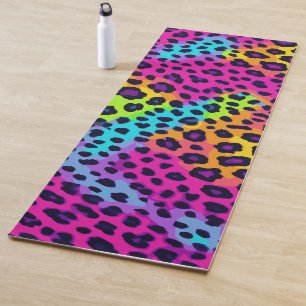 Tapete De Yoga Impressão Neon Leopard