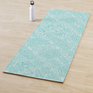 Tapete De Yoga Impressões digitais Teal