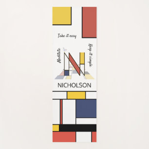 Tapete De Yoga Incrível Neoplasticismo Monograma de Arte. Letra