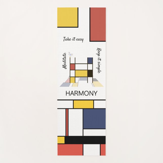 Tapete De Yoga Incrível Neoplasticismo Monograma de Arte. Letra H (Frente)