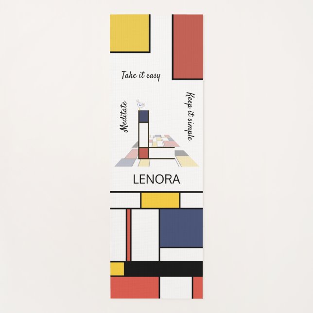 Tapete De Yoga Incrível Neoplasticismo Monograma de Arte. Letra L (Frente)