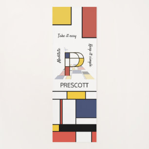 Tapete De Yoga Incrível Neoplasticismo Monograma de Arte. Letra P