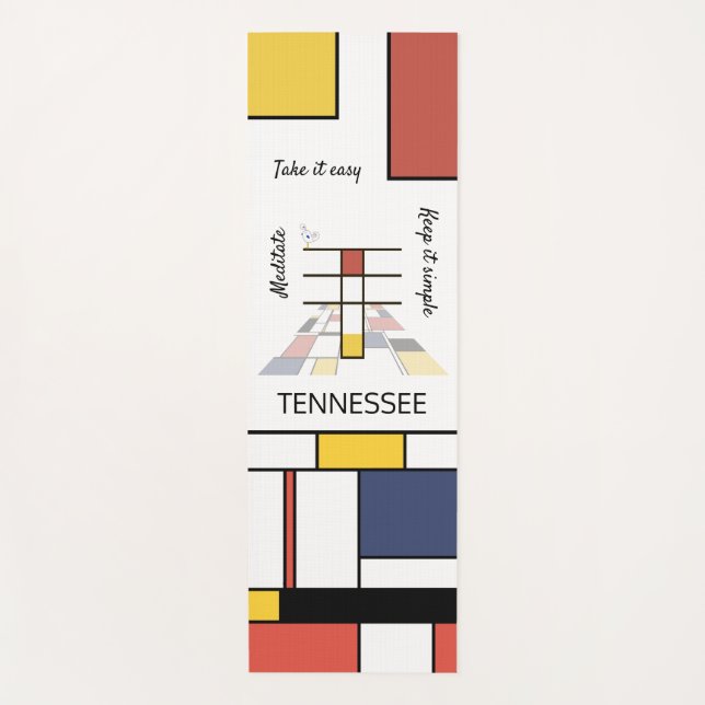 Tapete De Yoga Incrível Neoplasticismo Monograma de Arte. Letra T (Frente)