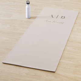 Tapete De Yoga Iniciais de Monograma Personalizado Moderno Nome b