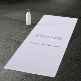 Tapete De Yoga iniciais monograma violeta lavanda nome