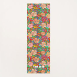 Tapete De Yoga Inspiração Abstrata de Felicidade Floral Botânica