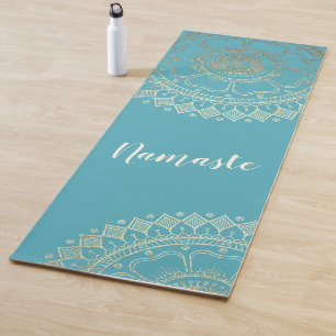 Tapete De Yoga Instrutor de Meditação Yoga Green Blue Mandala Dou