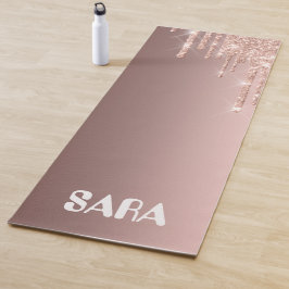 Tapete De Yoga Ioga cor-de-rosa-ouro magro