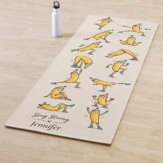Tapete De Yoga Ioga e Fitness de Banana Fofa Personalizado Exercí